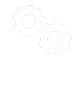 grey circle with gears inside head