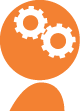 orange gears in a head